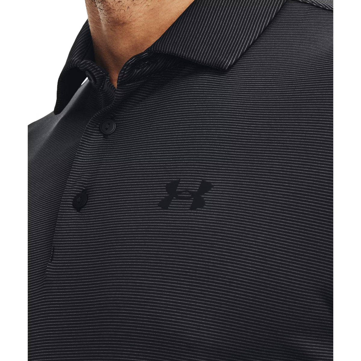 Under Armour Playoff 3.0 Stripe Polo Golfhemd - Schwarz/Tonhöhe grau