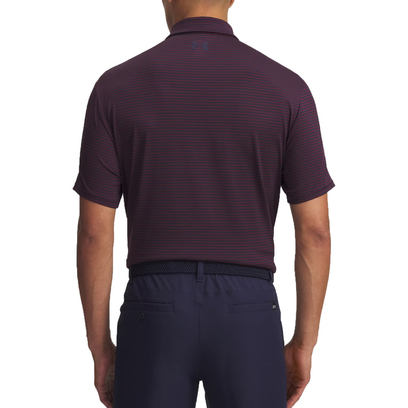 Under Armour Playoff 3.0 Stripe Polo Golfhemd - Mitternachtsmarine/dunkler Kastanienbraun