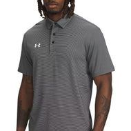 Under Armour 季后赛条纹高尔夫 Polo 衫 - 午夜海军蓝/白色
