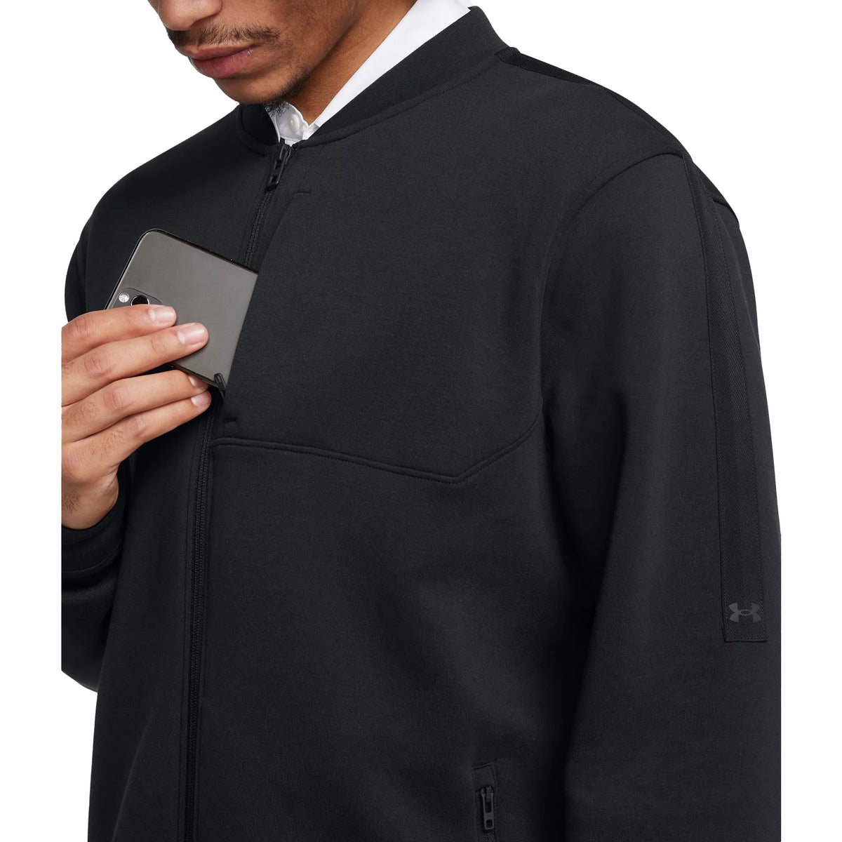 Under Armor Tour Tipps fz wasserfeste Golfbomberjacke - Schwarz / Weiß