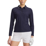 Under Armour Women's Drive Chill Long Sleeve Golf Polo Shirt - Midnight Navy