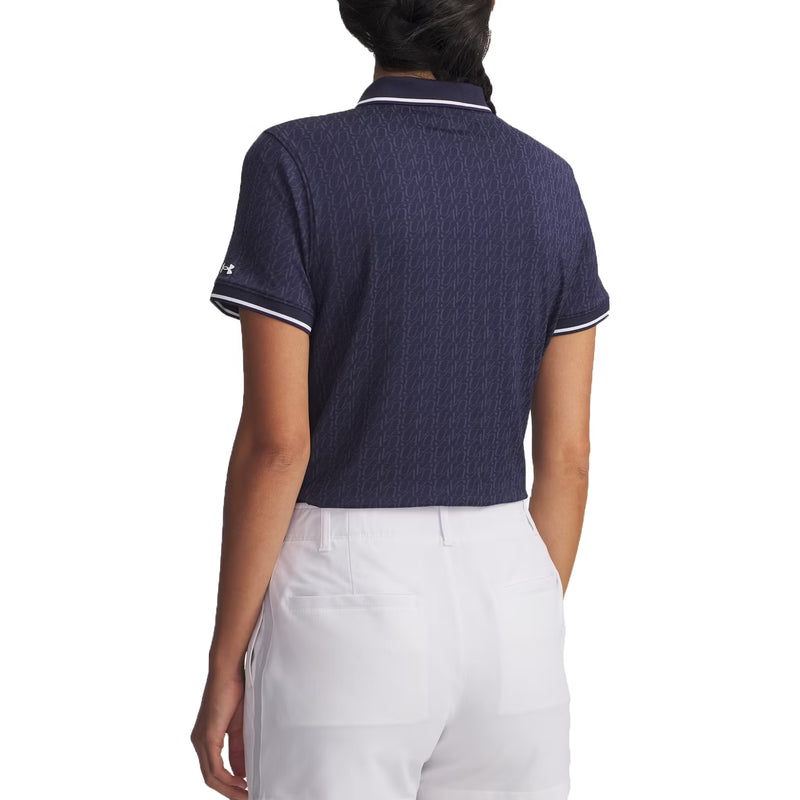 Under Armour Damen Drive Jacquard Golf Polo -Hemd - Mitternacht Marine/Weiß