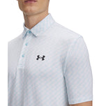 Under Armour Playoff 3.0 gedrucktes Polo -Golfhemd - Stream/Weiß