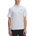 Under Armour Playoff 3.0 gedrucktes Polo -Golfhemd - Stream/Weiß