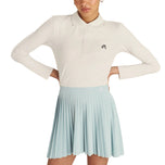 Malbon Damen Venus Langarm-Golfpoloshirt – Weiß