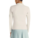 Malbon Damen Venus Langarm-Golfpoloshirt – Weiß