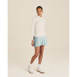 Malbon Damen Venus Langarm-Golfpoloshirt – Weiß