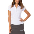 Golftini Damen Ruffle Golf Polo Shirt - Weiß