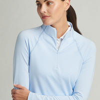 Peter Millar Women's Women's Women's Sugar Stripe Perth 1/4 Midlayer - Cottage Blue