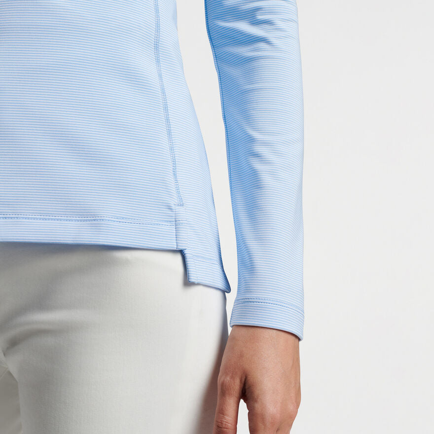 Peter Millar Women's Women's Women's Sugar Stripe Perth 1/4 Midlayer - Cottage Blue
