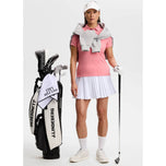 J.Lindeberg 女式 Tour Tech 高尔夫 Polo 衫 - 火烈鸟羽毛