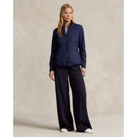 RLX Ralph Lauren Frauen coole Wolle Hybrid Performance Vollzipjacke - Französische Marine
