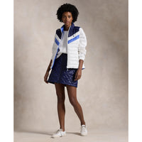 RLX Ralph Lauren Damen Reversible gesteppte Performance -Weste - Keramik weiße Muulti