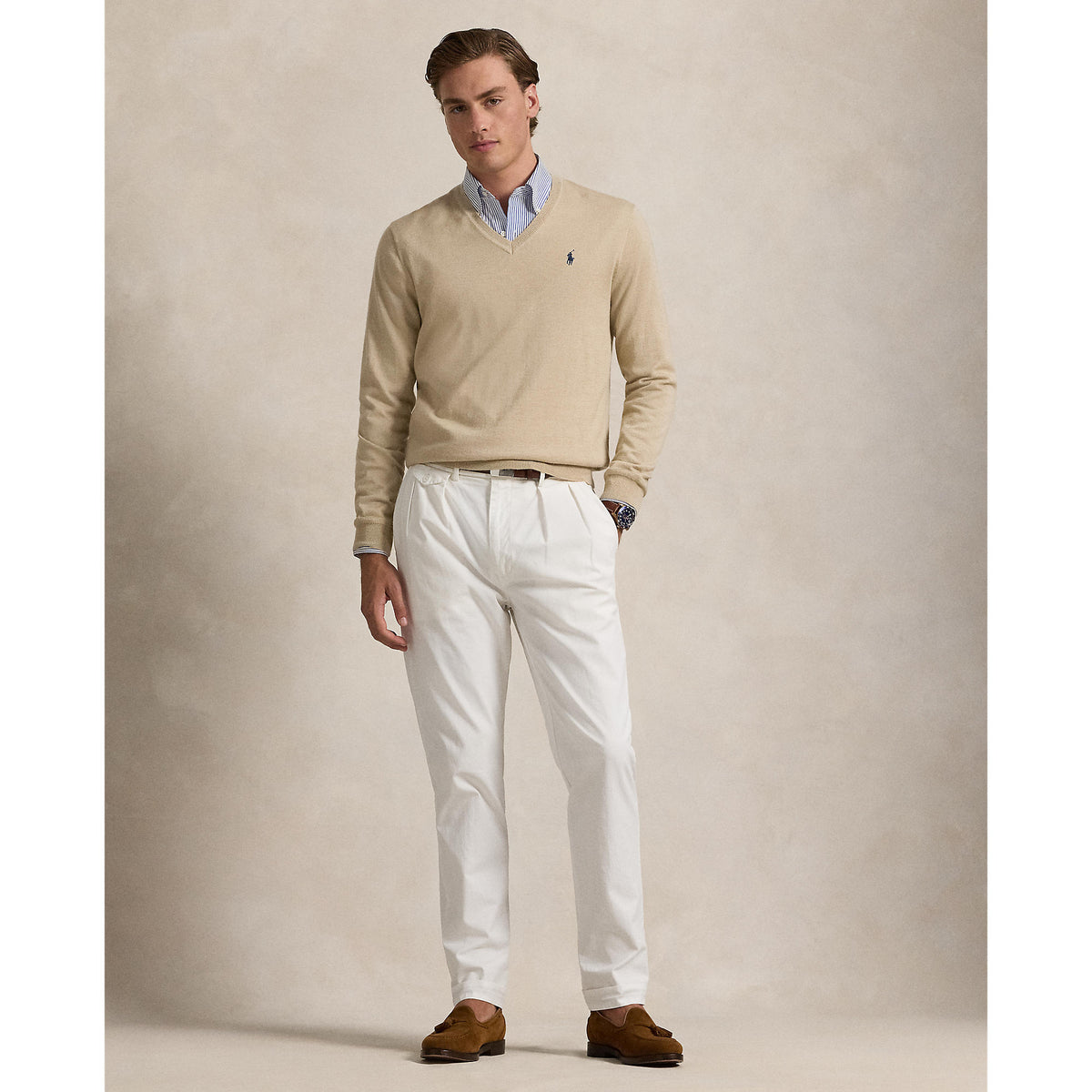 Polo Performance Ralph Lauren Performance V -Neck Golfpullover - Basic Sand