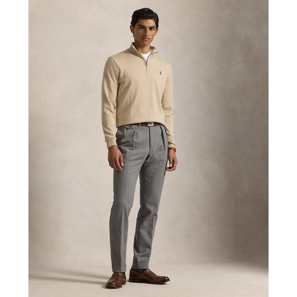 Polo Performance Ralph Lauren Performance 1/4 Reißverschluss Golfpullover - Basic Sand
