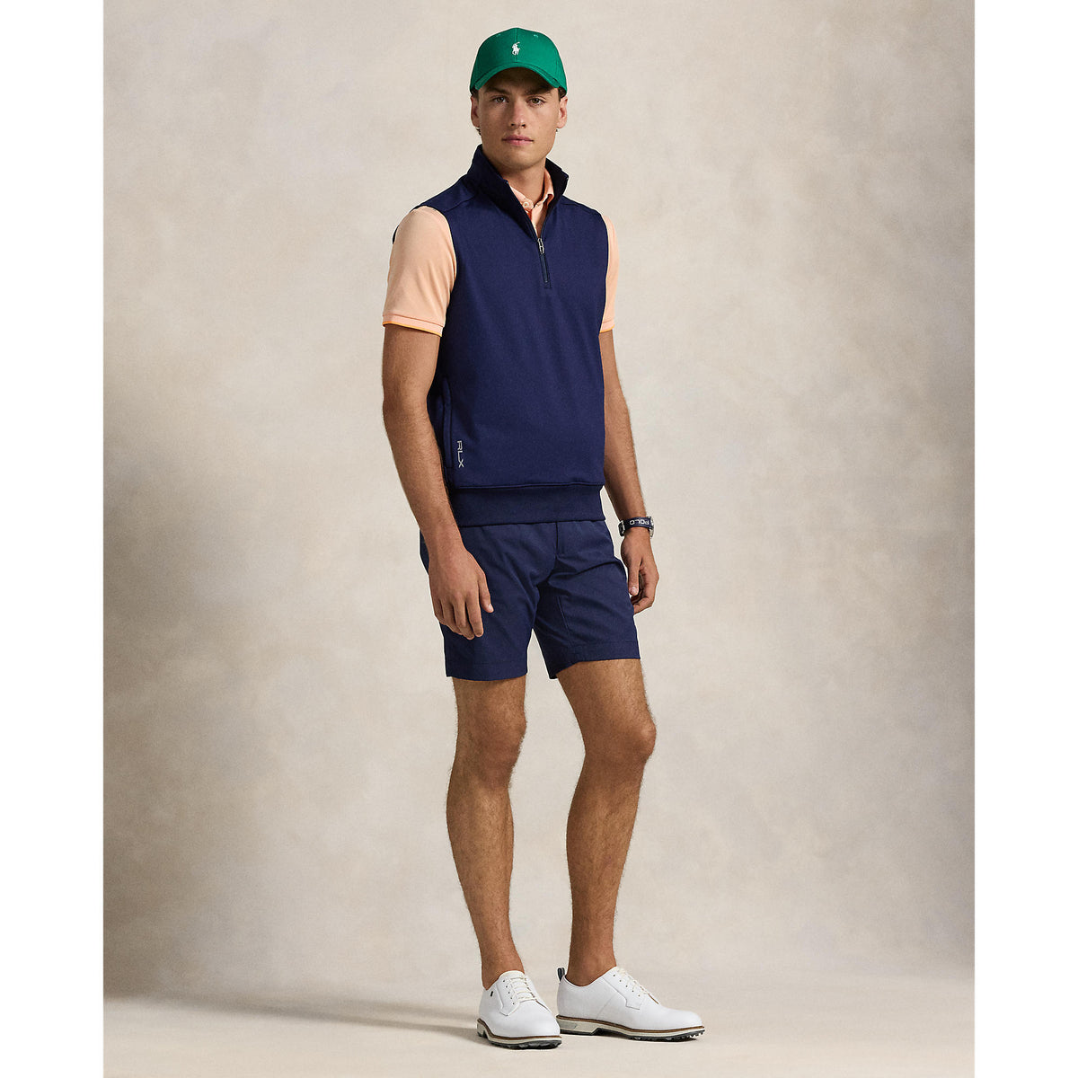 RLX Ralph Lauren Stretch Jersey Quarter Reißverschlussgolfweste - Raffinierte Marine