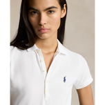 Polo Performance Ralph Lauren Frauen Baumwolle maßgeschneiderte Fit Polo -Hemd - rein weiß