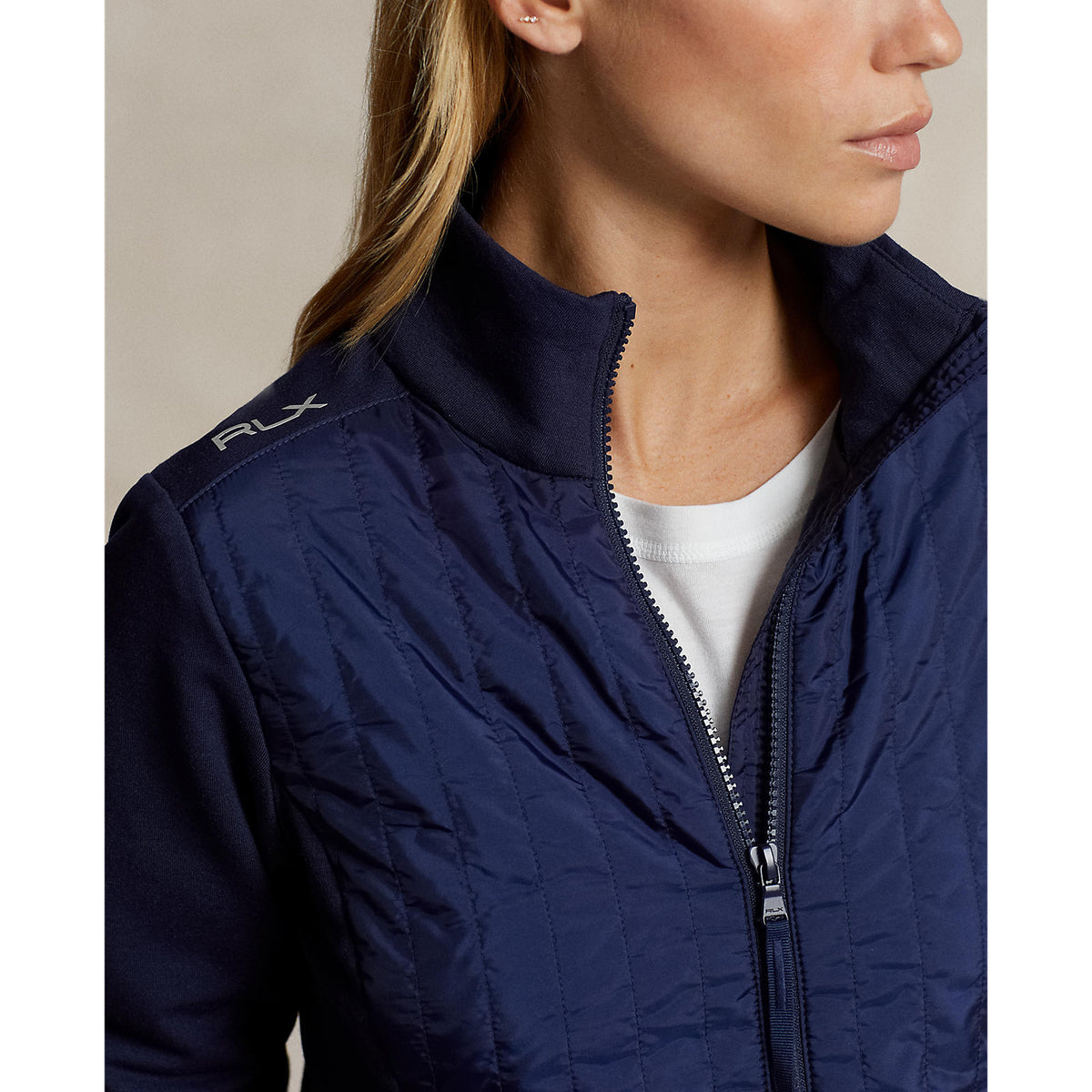 RLX Ralph Lauren Frauen coole Wolle Hybrid Performance Vollzipjacke - Französische Marine