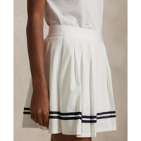 RLX Ralph Lauren 4 -Wege -Stretch -Falten -Golf -Skort - Keramik Weiß/Marine