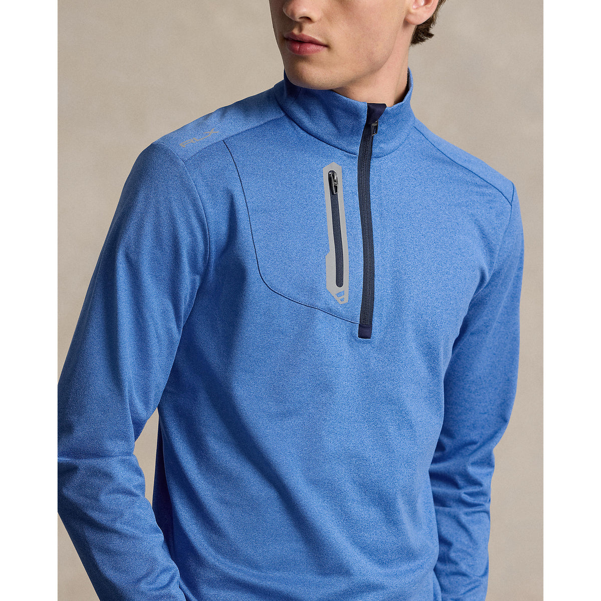 RLX Ralph Lauren Stretch Jersey Golf Pullover - Dockside Blue Heather