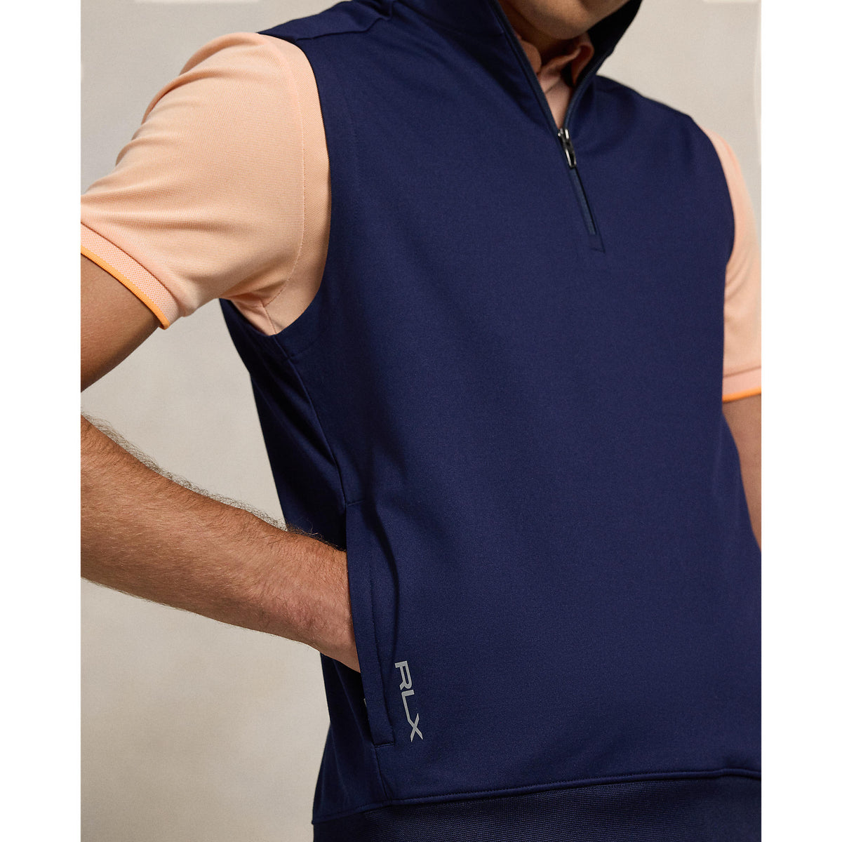 RLX Ralph Lauren Stretch Jersey Quarter Reißverschlussgolfweste - Raffinierte Marine