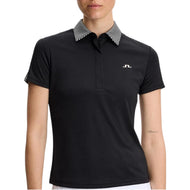 J.Lindeberg Cara bedrucktes Golf-Poloshirt für Damen – Schwarz