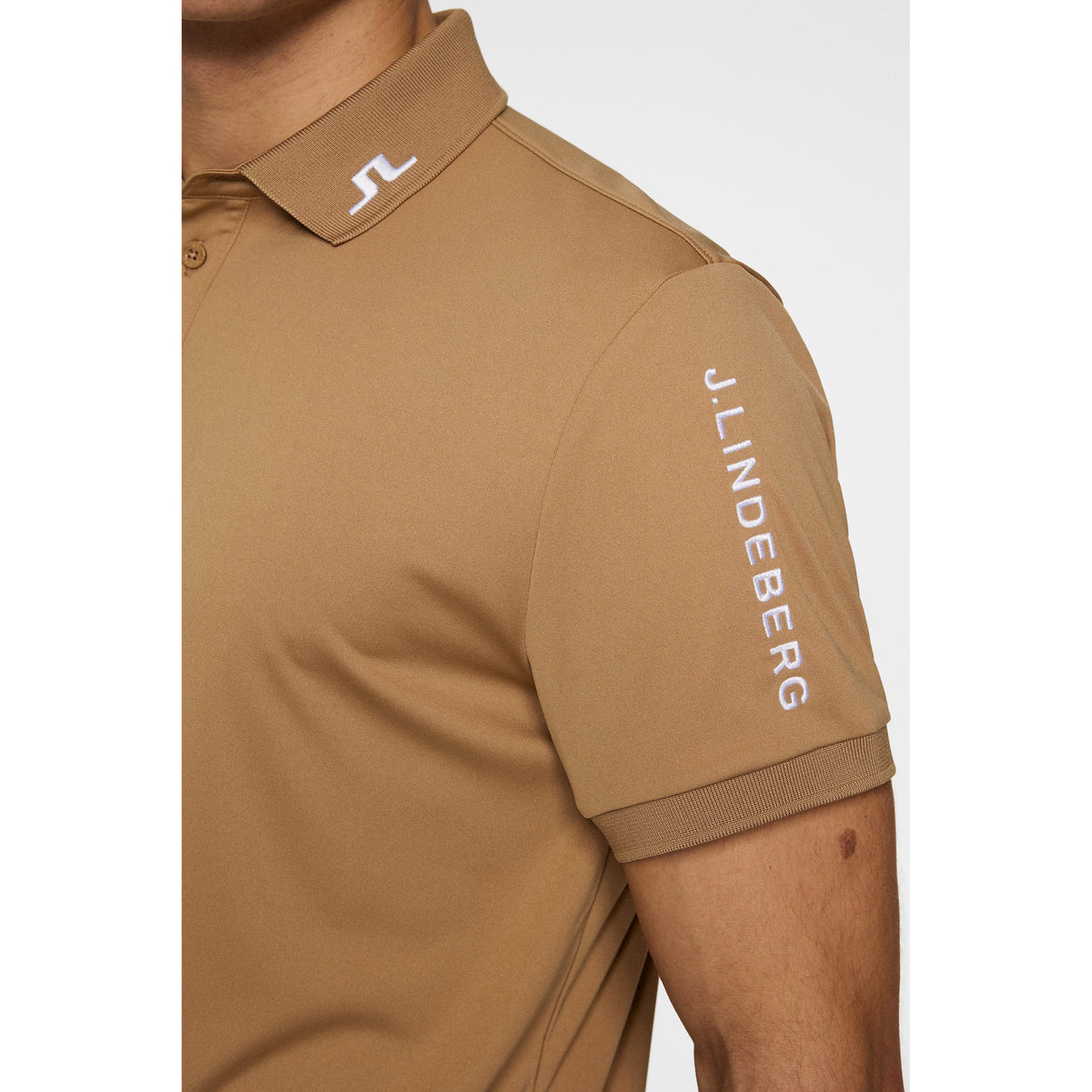J.Lindeberg Tour Tech Polo Golf Shirt - Tigers Eye
