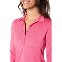 Golftini Frauen Langarm Rüschen Golfhemd - Pink Pink