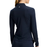 J.Lindeberg 女式 Flor 长袖高尔夫 Polo 衫 - JL 海军蓝