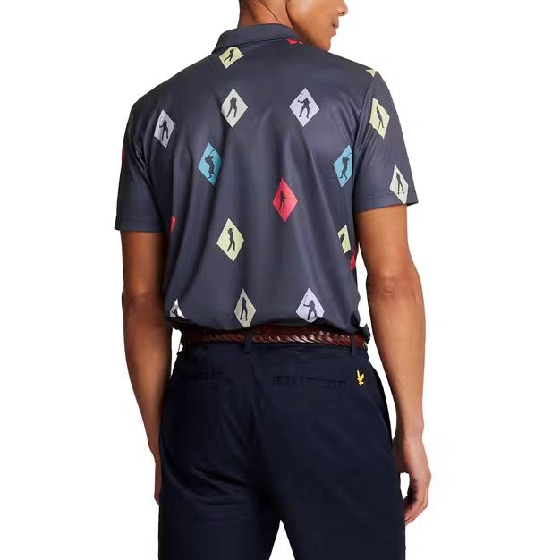Lyle und Scott Polka Diamond Polo Golfhemd - Marine