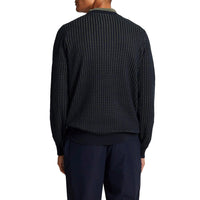 Lyle und Scott Golf Grid Crew Neck Jumper - Dark Navy