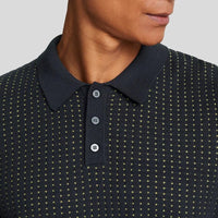 Lyle und Scott Golf Golf Strickraster Poloshirt - Dark Navy