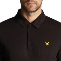 Lyle & Scott Monogramm Jacquard Golf Polo -Hemd - Jet Black