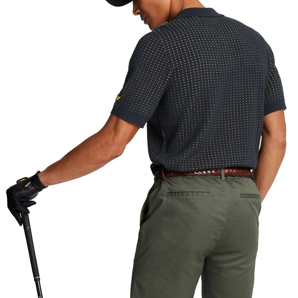 Lyle und Scott Golf Golf Strickraster Poloshirt - Dark Navy