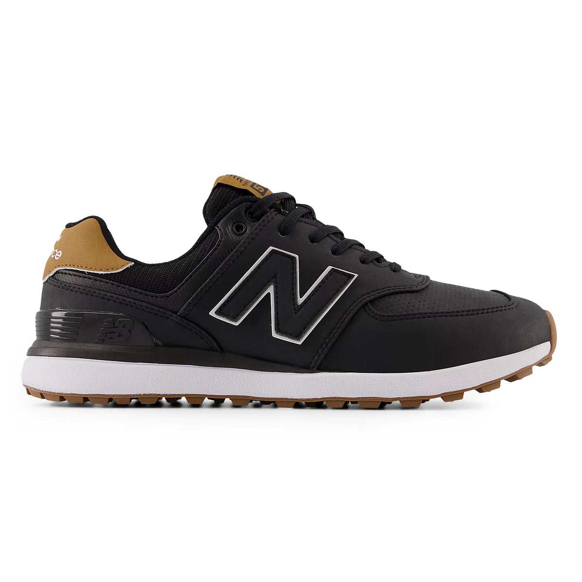 Neues Gleichgewicht 574 Greens V2 Spikeless Wide (EE) Golfschuhe - Schwarz/Gummi