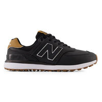 Neues Gleichgewicht 574 Greens V2 Spikeless Wide (EE) Golfschuhe - Schwarz/Gummi