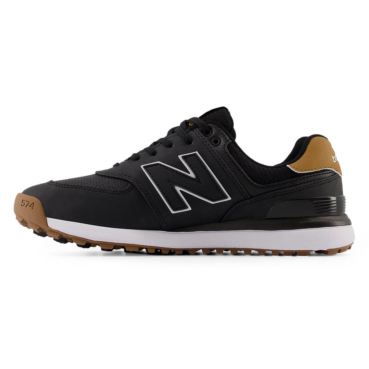 Neues Gleichgewicht 574 Greens V2 Spikeless Wide (EE) Golfschuhe - Schwarz/Gummi