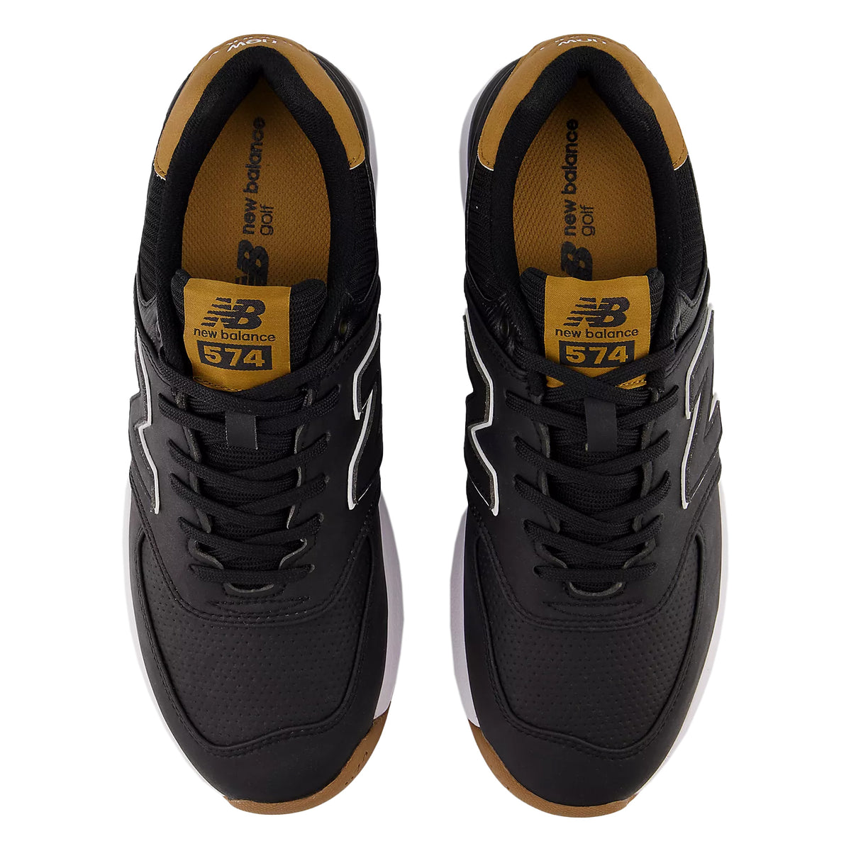 Neues Gleichgewicht 574 Greens V2 Spikeless Wide (EE) Golfschuhe - Schwarz/Gummi