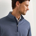 Peter Millar Perth Mélange Performance Quarter-Zip – Marineblau