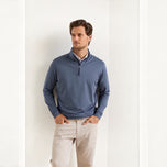 Peter Millar Perth Mélange Performance Quarter-Zip – Marineblau