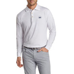 Peter Millar Performance Stretch Jersey Langarm Golfhemd - Weiß