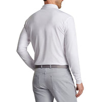 Peter Millar Performance Stretch Jersey Langarm Golfhemd - Weiß