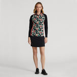 Rlx Ralph Lauren Frauen UV -Jersey 1/4 Zip Pullover - Insel Bambusblumen -Multi