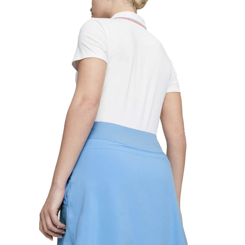 Puma Frauen CloudSpun Tipps Golf Polo -Hemd - weißes Glühen/ Regal Blau