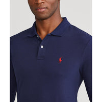 Polo Golf Ralph Lauren Cotton Pique Performance Langarmpolo - französische Marine/Rot