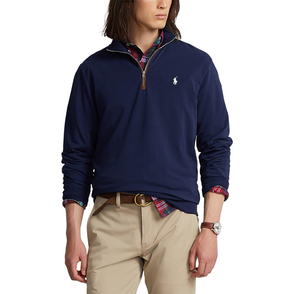 Polo Performance Ralph Lauren Fine Gauge Terry Halbzip - Französische Marine