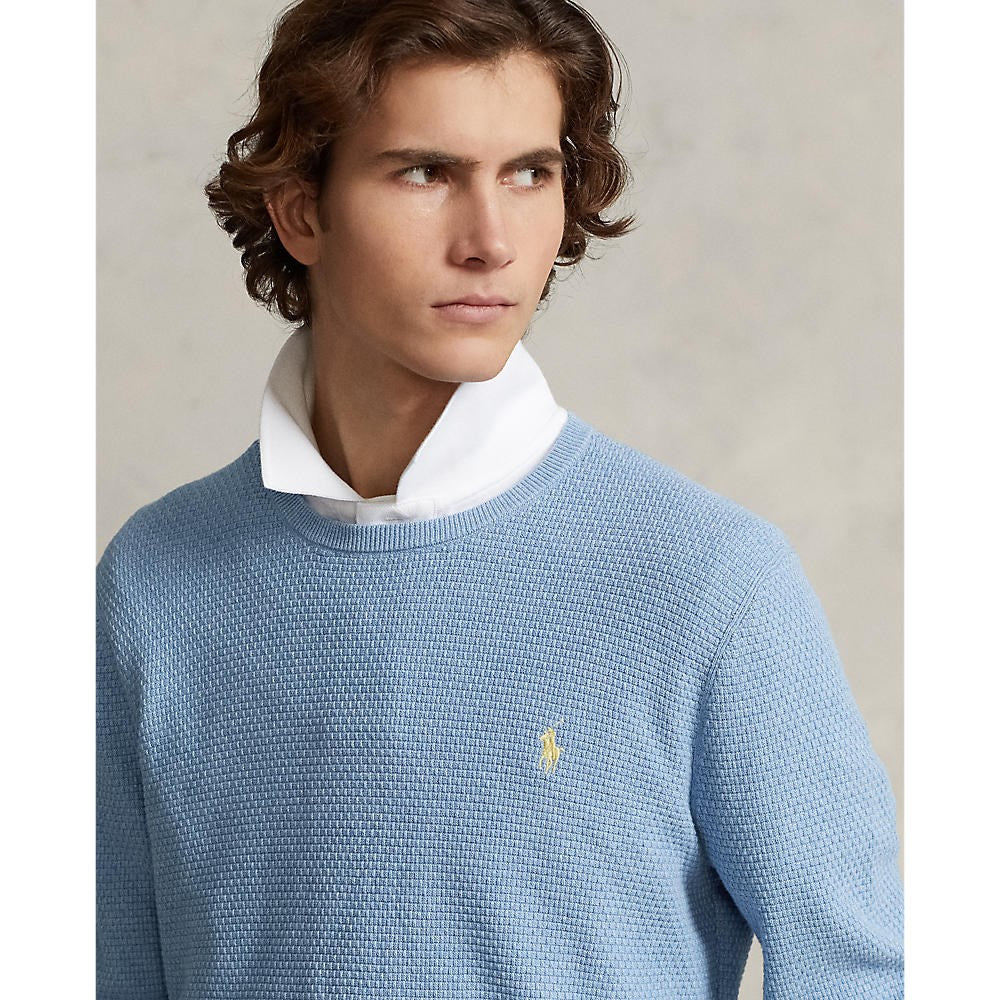 Polo Performance Ralph Lauren strukturierter Baumwollpullover - Pulverblau Heather