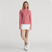 Rlx Ralph Lauren Frauen UV -Jersey 1/4 Reißverschlusspullover - Wüstenrose/reines Weiß