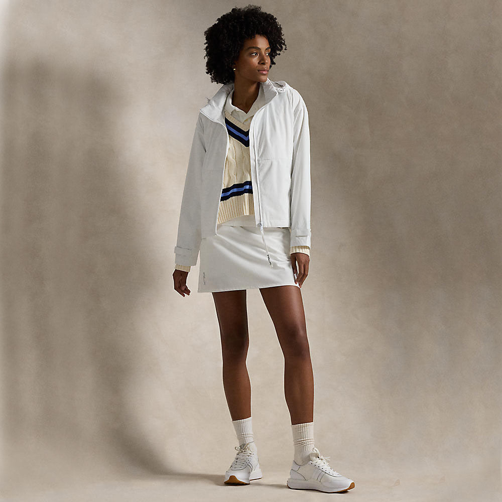 Rlx Ralph Lauren Wasserdes Golfjacke von Frauen mit Kapuze - rein weiß