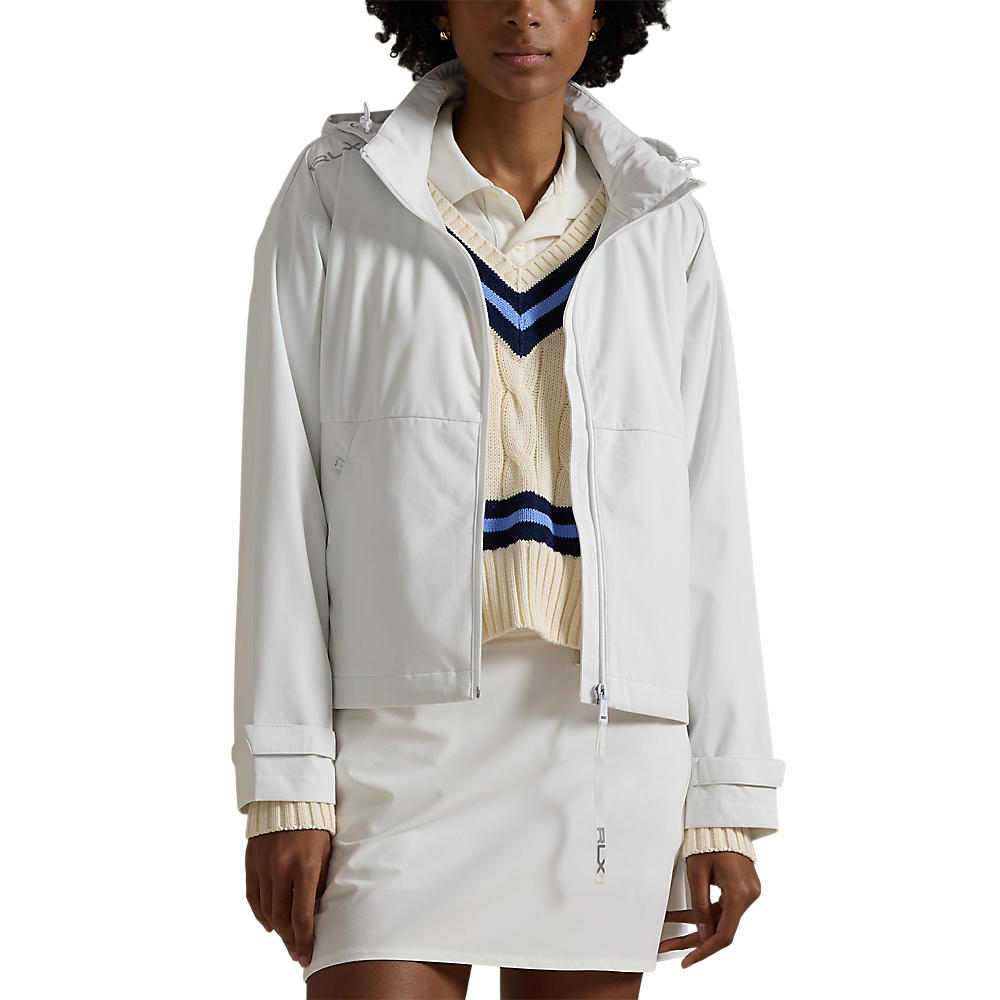 Rlx Ralph Lauren Wasserdes Golfjacke von Frauen mit Kapuze - rein weiß